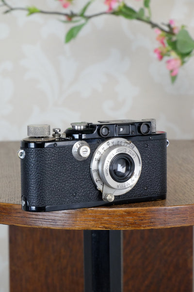 SUPERB! 1931 Black Leitz Leica III with Nickel Elmar lens,  CLA'd, Freshly Serviced! - Leitz- Petrakla Classic Cameras