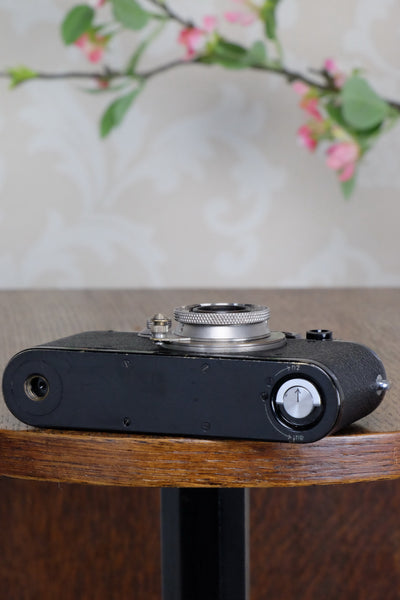 SUPERB! 1931 Black Leitz Leica III with Nickel Elmar lens,  CLA'd, Freshly Serviced! - Leitz- Petrakla Classic Cameras