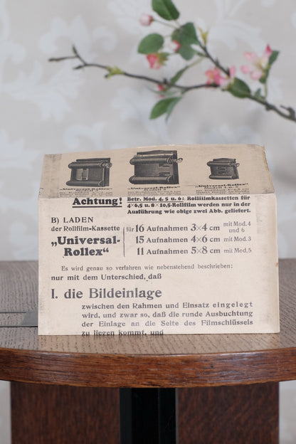 Rollex-Patent 120 Roll-film Back for the 6x9 Voigtlander Bergheil Camera - Rollex- Petrakla Classic Cameras
