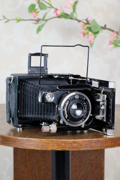 1933 Voigtlander Bergheil - The rare GREEN Luxus version, Heliar lens & 6x9 120 roll-film back. CLA’d. Freshly serviced! - Voigtlander- Petrakla Classic Cameras