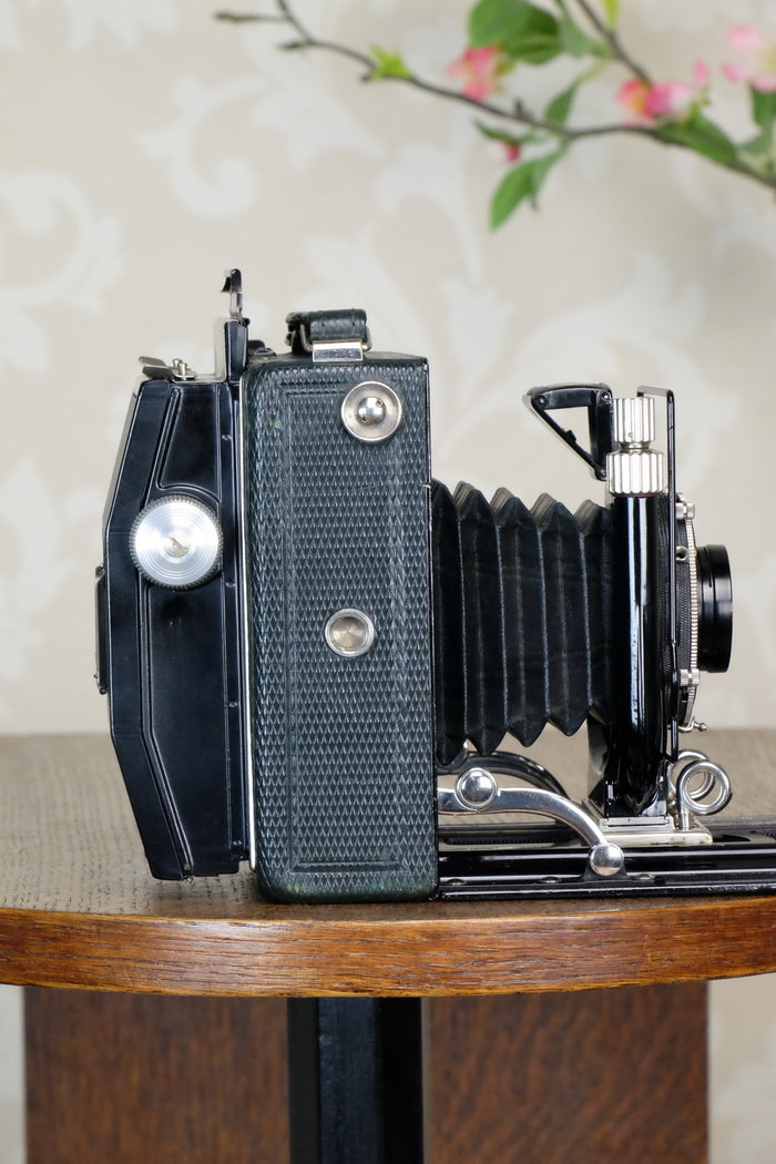 1933 Voigtlander Bergheil - The rare GREEN Luxus version, Heliar lens & 6x9 120 roll-film back. CLA’d. Freshly serviced! - Voigtlander- Petrakla Classic Cameras