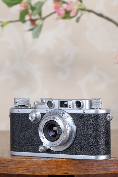 Near Mint!  1938 Leitz Leica III with coated Elmar lens, Freshly Serviced CLA'd!