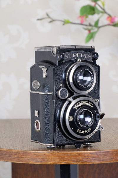 1934 Voigtlander 6x6 Superb TLR with original case, CLAd, Freshly Serviced! - Voigtlander- Petrakla Classic Cameras