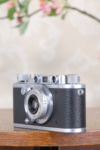 Near Mint!  1938 Leitz Leica III with coated Elmar lens, Freshly Serviced CLA'd!