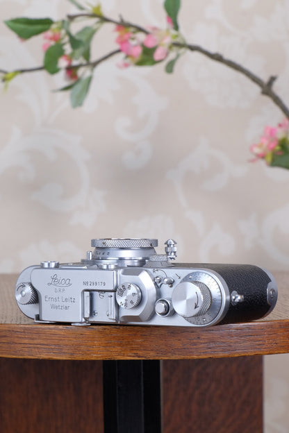 Near Mint!  1938 Leitz Leica III with coated Elmar lens, Freshly Serviced CLA'd!
