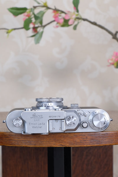 Near Mint!  1938 Leitz Leica III with coated Elmar lens, Freshly Serviced CLA'd!