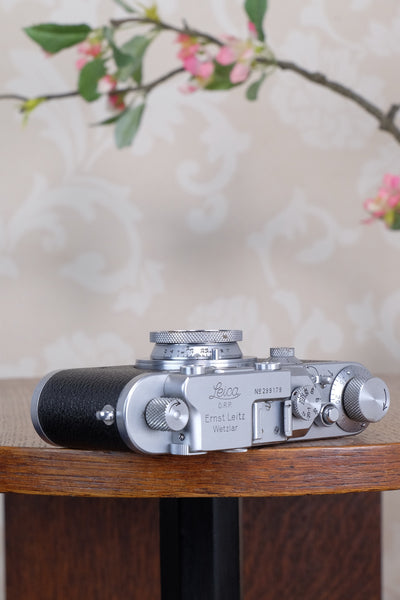 Near Mint!  1938 Leitz Leica III with coated Elmar lens, Freshly Serviced CLA'd!