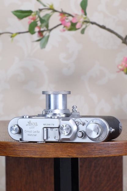Near Mint!  1938 Leitz Leica III with coated Elmar lens, Freshly Serviced CLA'd!