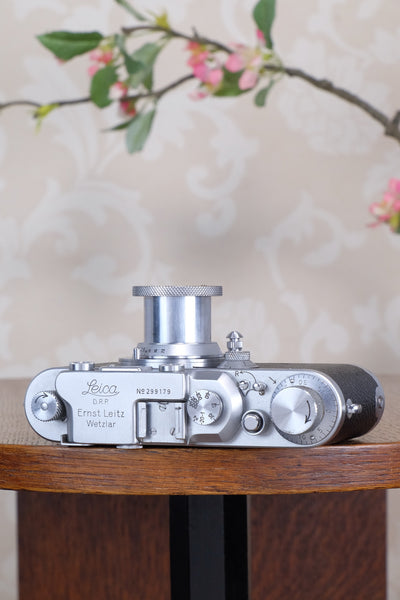 Near Mint!  1938 Leitz Leica III with coated Elmar lens, Freshly Serviced CLA'd!