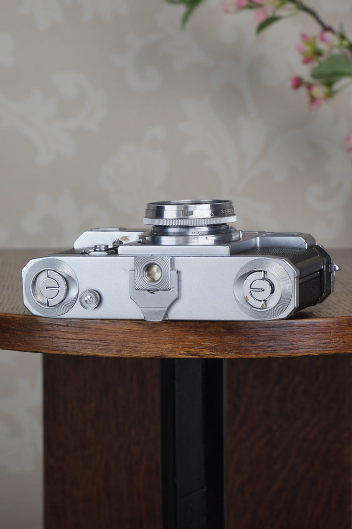 SUPERB! 1937 Zeiss Ikon Contax, 35mm coupled rangefinder, with Sonnar lens, CLA'd, Freshly Serviced! - Zeiss-Ikon- Petrakla Classic Cameras
