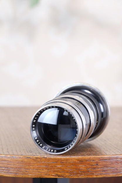 1936 CARL ZEISS Black Lacquer & Nickel 135mm Sonnar lens for Contax I