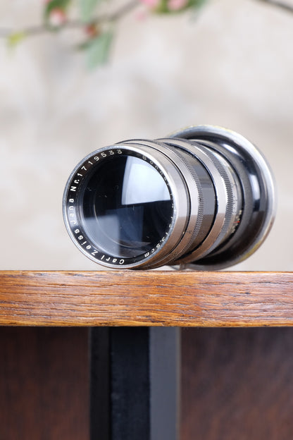 1936 CARL ZEISS Black Lacquer & Nickel 135mm Sonnar lens for Contax I
