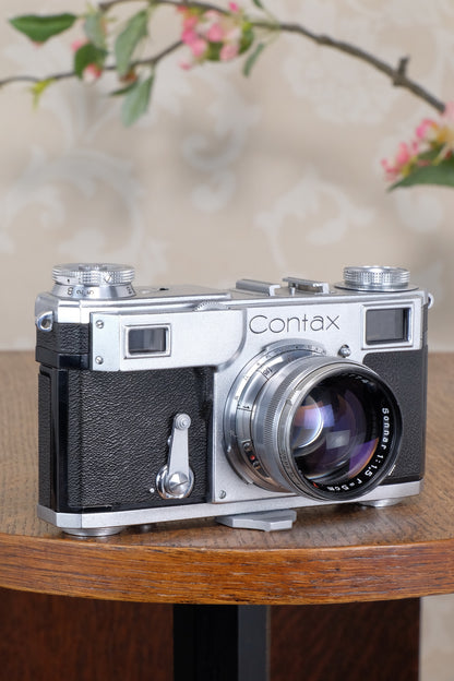 Near Mint! WWII 1939 Zeiss Ikon Contax II with “T” coated f1.5/50 Sonnar lens, CLA'd, Freshly Serviced!