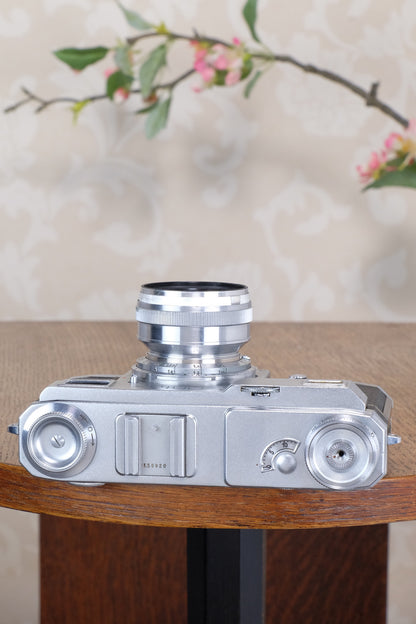 Near Mint! WWII 1939 Zeiss Ikon Contax II with “T” coated f1.5/50 Sonnar lens, CLA'd, Freshly Serviced!