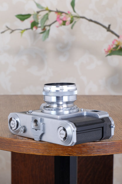 Near Mint! WWII 1939 Zeiss Ikon Contax II with “T” coated f1.5/50 Sonnar lens, CLA'd, Freshly Serviced!