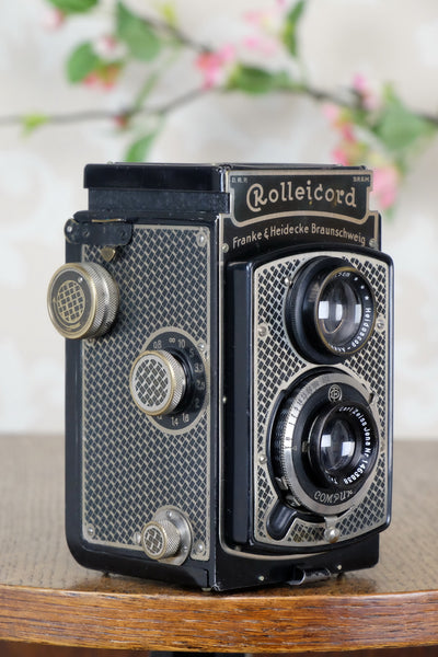 1933 Art-Deco Nickel-plated Rolleicord  CLA's, Freshly Serviced! - Frank & Heidecke- Petrakla Classic Cameras
