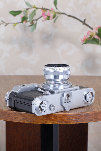 Near Mint! WWII 1939 Zeiss Ikon Contax II with “T” coated f1.5/50 Sonnar lens, CLA'd, Freshly Serviced!