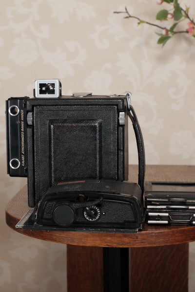 Superb 1945 GRAFLEX SPEED GRAPHIC, Coated Ektar lens, Roll-film back & Freshly Serviced! CLA'd! - Graflex- Petrakla Classic Cameras
