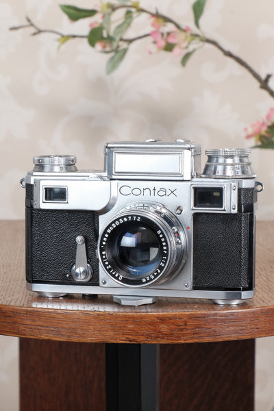 Near Mint! 1938 Zeiss Ikon Contax with Sonnar lens. CLA'd, Freshly Serviced!