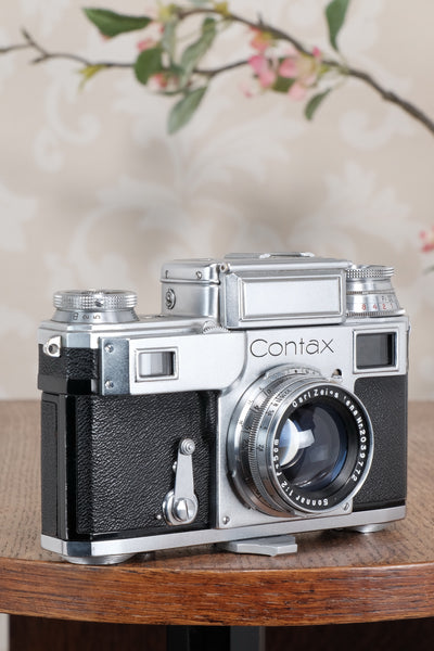 Near Mint! 1938 Zeiss Ikon Contax with Sonnar lens. CLA'd, Freshly Serviced!