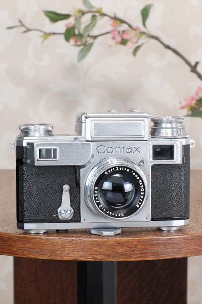 Near Mint! 1938 Zeiss Ikon Contax with Sonnar lens. CLA'd, Freshly Serviced!