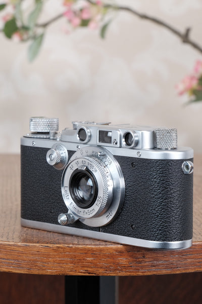 Superb! 1939 Leitz Leica III with Elmar lens & case, CLA’d, Freshly Serviced!