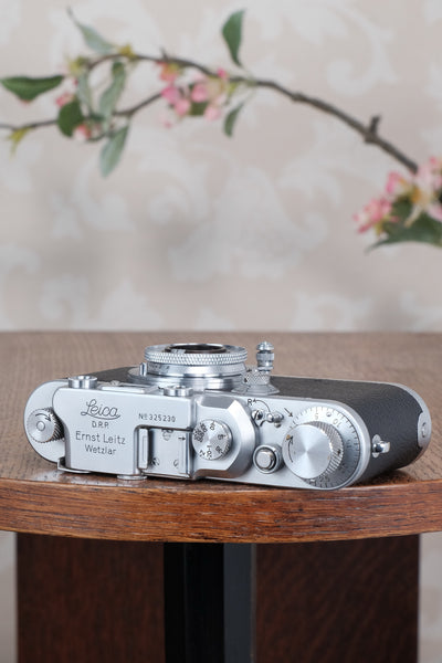 Superb! 1939 Leitz Leica III with Elmar lens & case, CLA’d, Freshly Serviced!