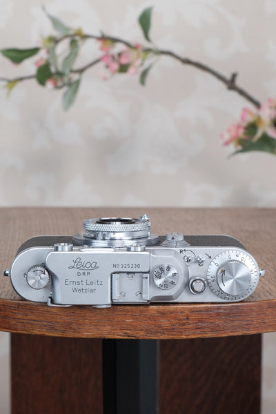 Superb! 1939 Leitz Leica III with Elmar lens & case, CLA’d, Freshly Serviced!