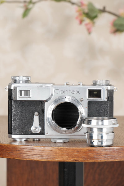 Excellent! 1936 Zeiss Ikon Contax II with Sonnar.  CLA'd, Freshly Serviced! - Zeiss-Ikon- Petrakla Classic Cameras