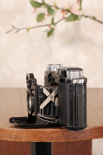 Superb! 1937 Zeiss-Ikon Super Nettel (236/24)  with Original Leather Case, CLA'd, Freshly Serviced! - Zeiss-Ikon- Petrakla Classic Cameras