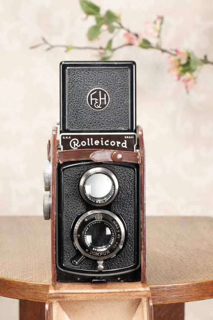 SUPERB! 1936 Rolleicord with leather case. CLA's, Freshly Serviced! - Frank & Heidecke- Petrakla Classic Cameras