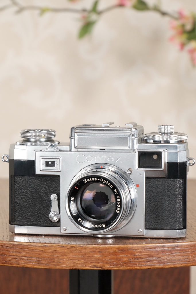 Superb! 1956 Zeiss Ikon Contax IIIa with Zeiss 50mm Sonnar lens, CLA'd,  Freshly Serviced!