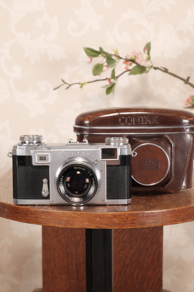 1952 Zeiss Ikon Contax IIa with Lens and Original Leather Case, Freshly serviced, CLA’d - Zeiss-Ikon- Petrakla Classic Cameras