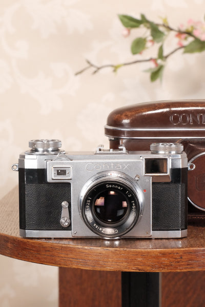 1952 Zeiss Ikon Contax IIa with Lens and Original Leather Case, Freshly serviced, CLA’d - Zeiss-Ikon- Petrakla Classic Cameras