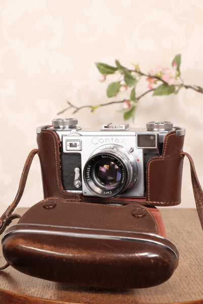 1952 Zeiss Ikon Contax IIa with Lens and Original Leather Case, Freshly serviced, CLA’d - Zeiss-Ikon- Petrakla Classic Cameras