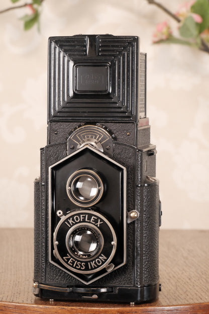 Original 1934 , Zeiss-Ikon Art Deco “Coffee-can” Ikoflex, 850/16, CLA'd  Freshly Serviced! - Zeiss-Ikon- Petrakla Classic Cameras