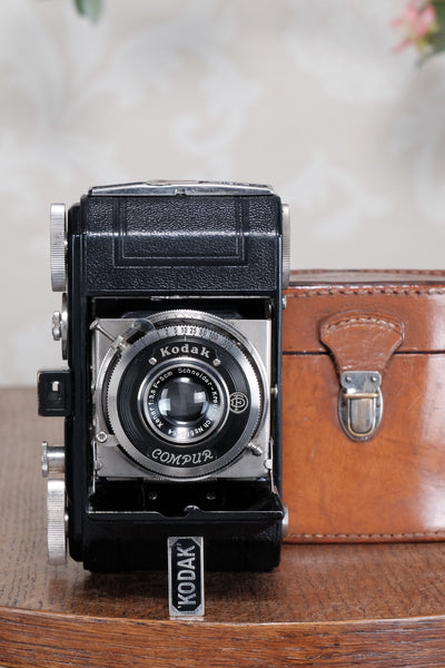 Superb! THE ORIGINAL FIRST VERSION, 1934 Black Kodak Retina, model 117 with original case.. CLA'd, Freshly Serviced!