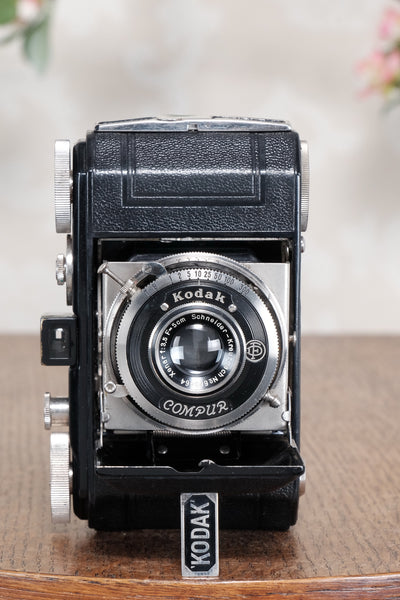 Superb! THE ORIGINAL FIRST VERSION, 1934 Black Kodak Retina, model 117 with original case.. CLA'd, Freshly Serviced!