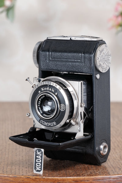 Superb! THE ORIGINAL FIRST VERSION, 1934 Black Kodak Retina, model 117 with original case.. CLA'd, Freshly Serviced!