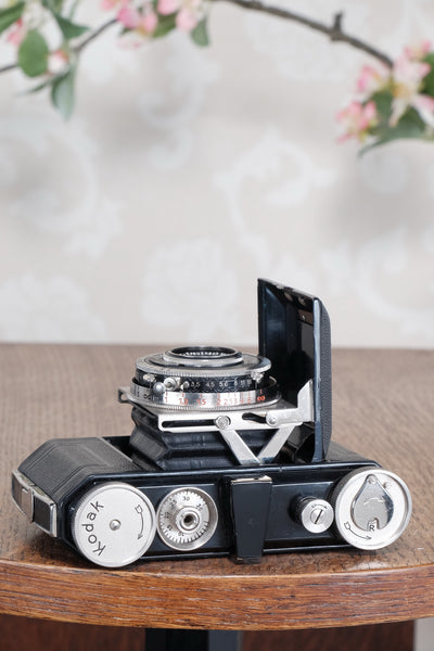 Superb! THE ORIGINAL FIRST VERSION, 1934 Black Kodak Retina, model 117 with original case.. CLA'd, Freshly Serviced!