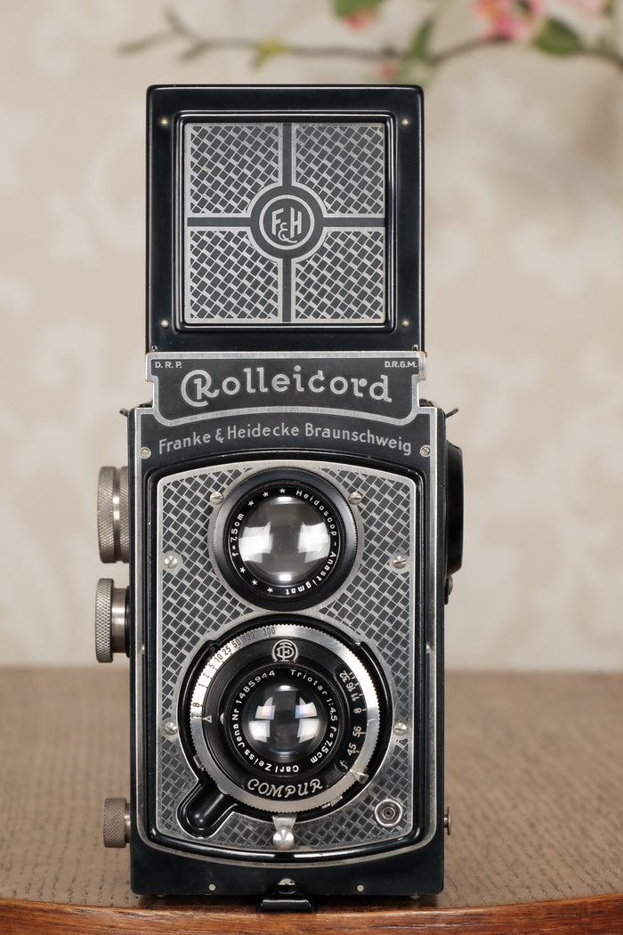Superb! 1934 Art-Deco Nickel-plated Rolleicord CLA’d, Freshley Serviced! - Frank & Heidecke- Petrakla Classic Cameras