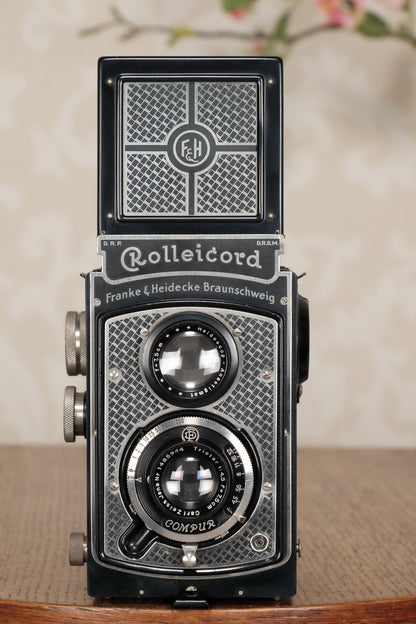 Superb! 1934 Art-Deco Nickel-plated Rolleicord CLA’d, Freshley Serviced! - Frank & Heidecke- Petrakla Classic Cameras