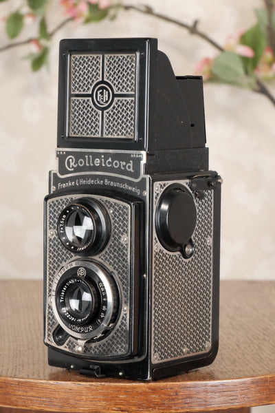 Superb! 1935 Art-Deco Nickel-plated Rolleicord  CLA’d, Freshley Serviced! - Frank & Heidecke- Petrakla Classic Cameras
