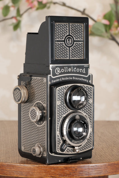 Superb! 1935 Art-Deco Nickel-plated Rolleicord  CLA’d, Freshley Serviced! - Frank & Heidecke- Petrakla Classic Cameras