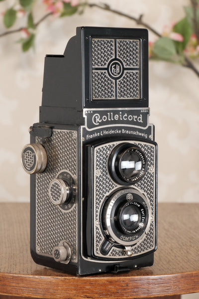 Superb! 1935 Art-Deco Nickel-plated Rolleicord  CLA’d, Freshley Serviced! - Frank & Heidecke- Petrakla Classic Cameras