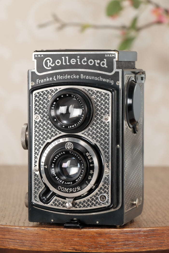 Superb! 1934 Art-Deco Nickel-plated Rolleicord CLA’d, Freshley Serviced! - Frank & Heidecke- Petrakla Classic Cameras
