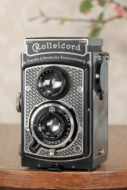 Superb! 1934 Art-Deco Nickel-plated Rolleicord CLA’d, Freshley Serviced! - Frank & Heidecke- Petrakla Classic Cameras