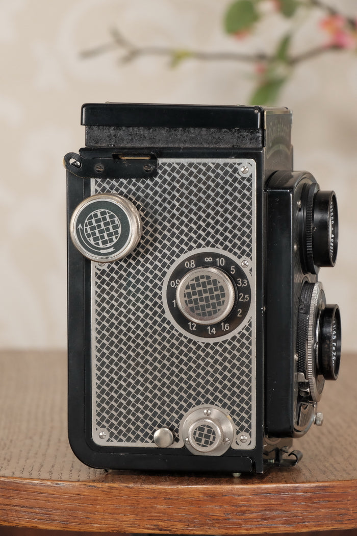 Superb! 1934 Art-Deco Nickel-plated Rolleicord CLA’d, Freshley Serviced! - Frank & Heidecke- Petrakla Classic Cameras