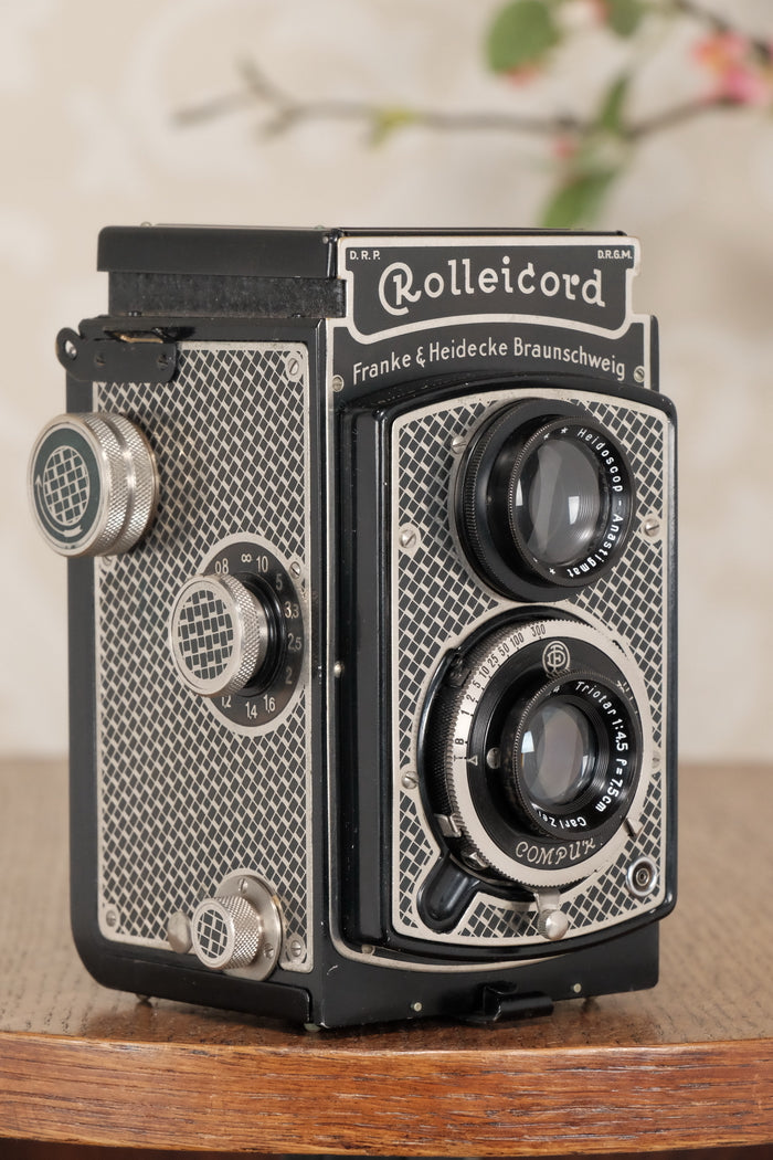 Superb! 1934 Art-Deco Nickel-plated Rolleicord CLA’d, Freshley Serviced! - Frank & Heidecke- Petrakla Classic Cameras