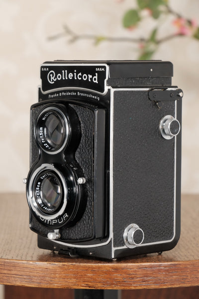 SUPERB! 1937 Rolleicord with leather case. CLA's, Freshly Serviced! - Frank & Heidecke- Petrakla Classic Cameras